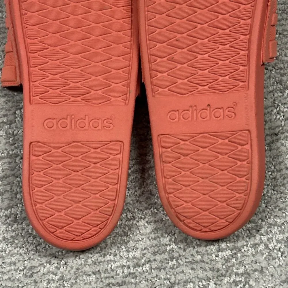 Adidas Sandals Mens 10 Adilette Slides Salmon Slip On Casual Logo Flats Summer